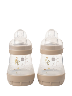 MAM Easy Start Anti-Colic Self-Sterilising Baby Bottle, Pack of 2, 160ml, Cotton White