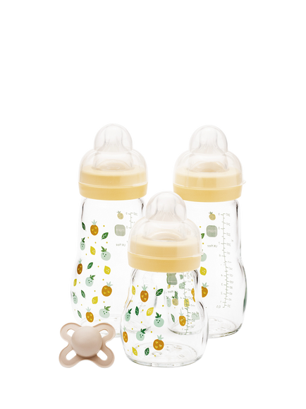 MAM Glass Baby Bottle Feed and Soother Set, Multi