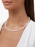 E.W Adams Akoya Cultured Pearl Necklace, White/Gold