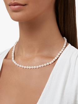 E.W Adams Akoya Cultured Pearl Necklace, White/Gold - view 2, White/Gold