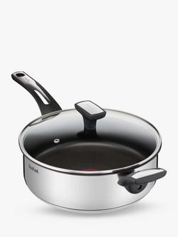 Tefal Emotion Stainless Steel Non-Stick Saute Pan & Lid, 26cm - view 2, Silver/Black