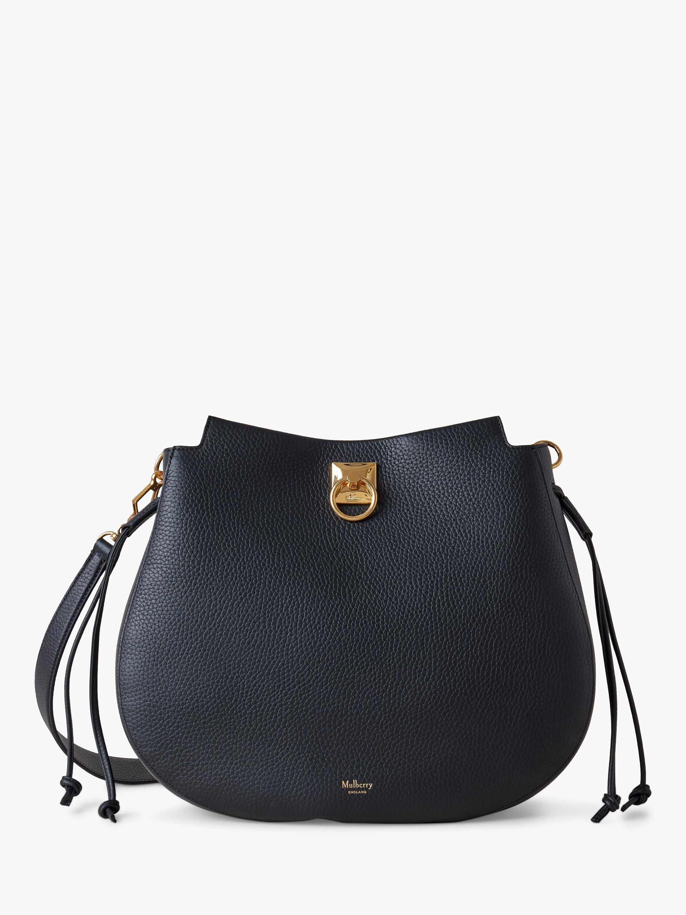 Mulberry Iris Heavy Grain Leather Hobo Bag, Black