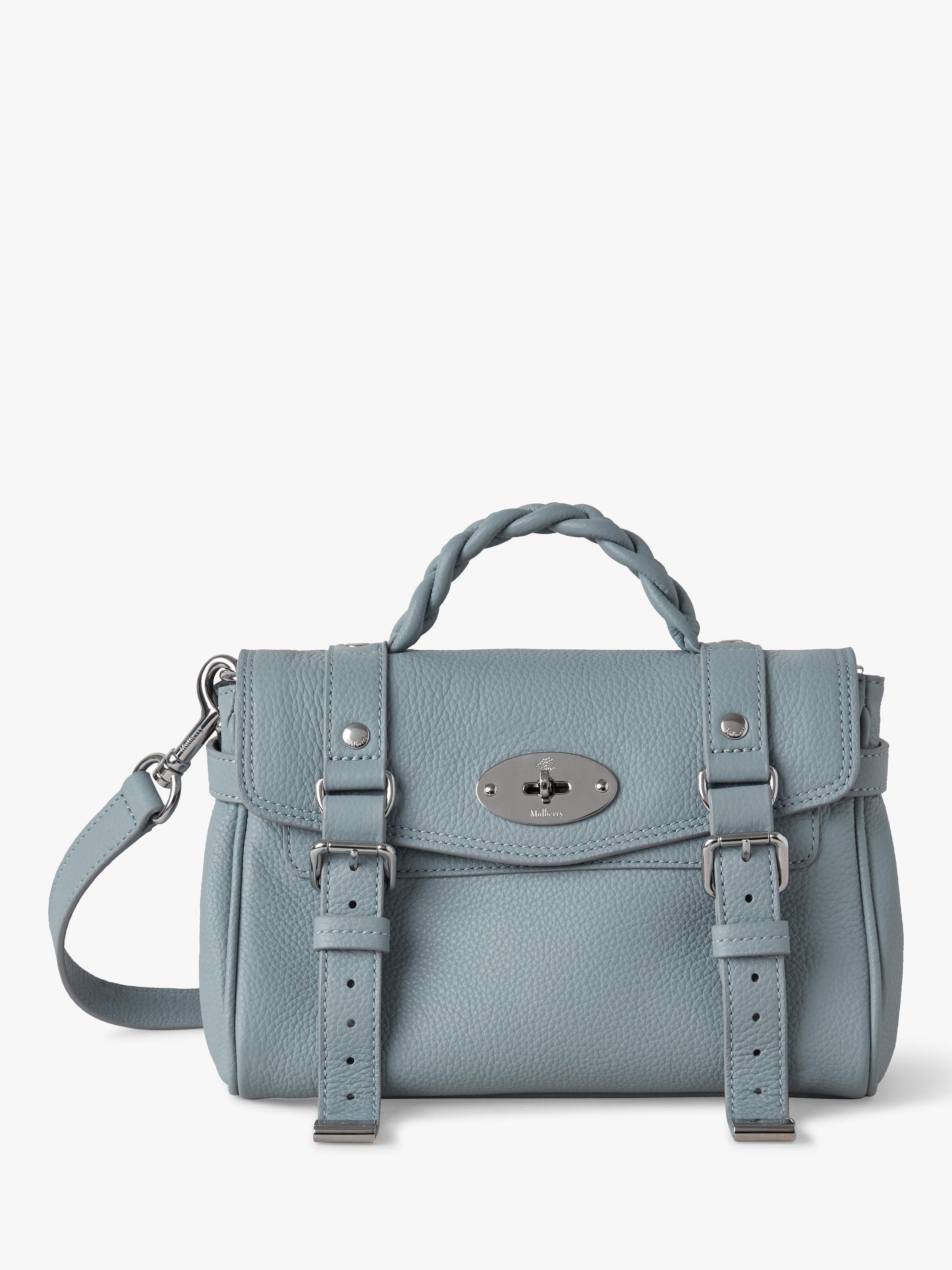 Mulberry Mini Alexa Small Classic Grain Leather Cross Body Bag, Cloud