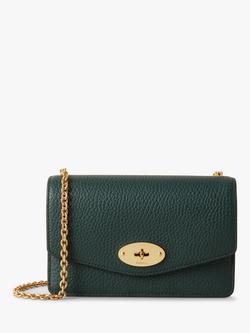 Mulberry Small Darley Heavy Grain Leather Shoulder Bag, Mulberry Green, Mulberry Green