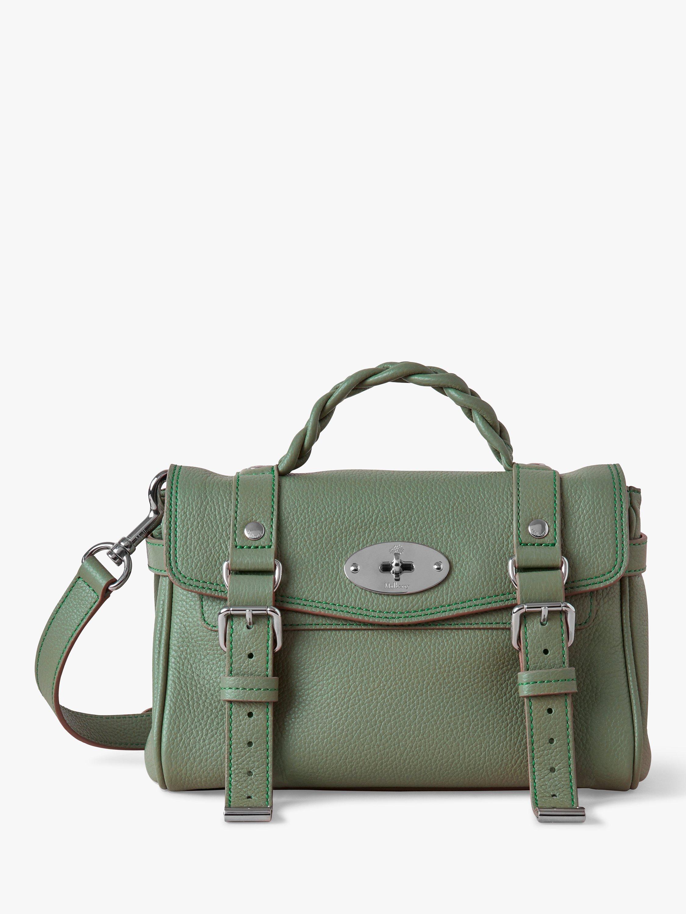 Mulberry Mini Alexa Small Classic Grain Leather Cross Body Bag, Cambridge Green