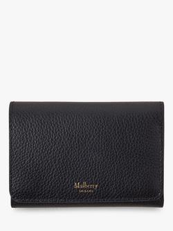 Mulberry Continental Small Classic Grain Leather Trifold Purse, Black