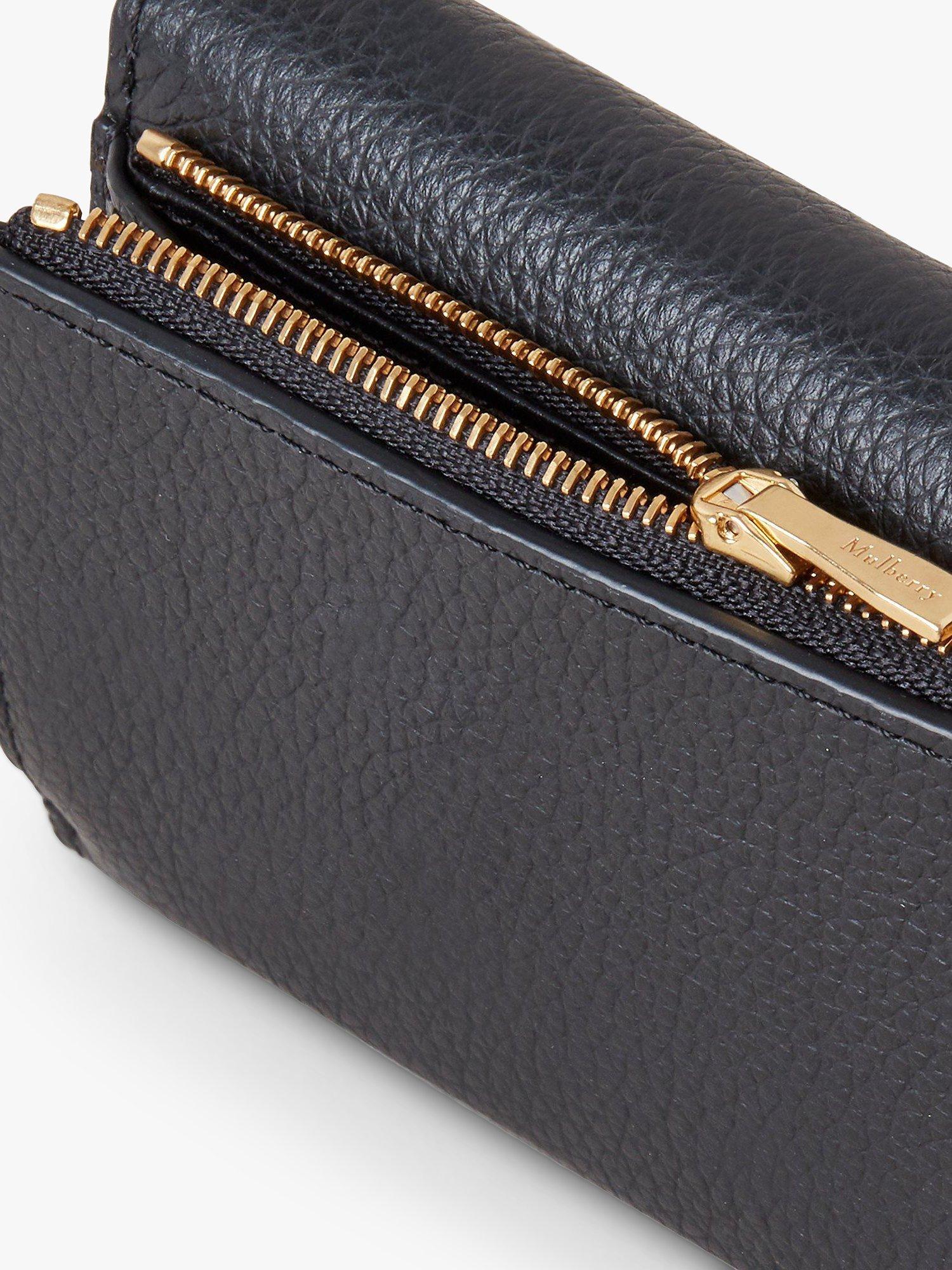 Product image 3 of 3, which shows Mulberry Continental Small Classic Grain Leather Trifold Purse, Black