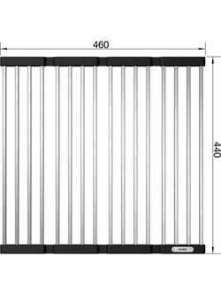 BLANCO Foldable Grid Kitchen Sink Draining Rack & Shelf, Stainless Steel, Stainless Steel