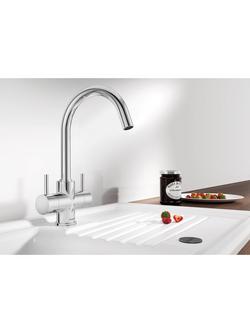 BLANCO Camia 2-Lever Monobloc Kitchen Mixer Tap, Chrome - view 2, Chrome