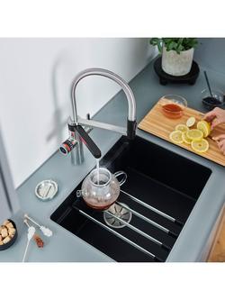 BLANCO Evol-S Pro 4-In-1 Instant Boiling Hot & Filtered Water Single Lever Pull-Out Kitchen Mixer Tap - view 2, Stainless Steel