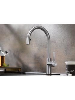 BLANCO Candor-S Single Lever Pull-Out Kitchen Mixer Tap, Stainless Steel - view 2, Stainless Steel