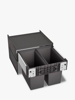 BLANCO Select Under Counter 2-Section Pull-Out Kitchen Bin, 38L, Grey