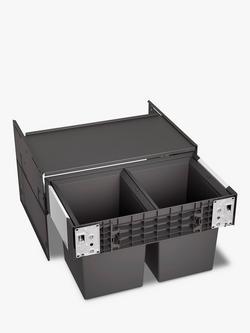 BLANCO Select Compact Under Counter 2-Section Pull-Out Kitchen Bin, 34L, Grey
