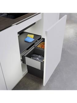 BLANCO Select Compact Under Counter 2-Section Pull-Out Kitchen Bin, 34L - view 2, Grey