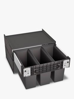 BLANCO Select Under Counter 3-Section Pull-Out Kitchen Bin, 45L, Grey