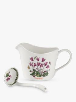 Portmeirion Botanic Garden Cyclamen Sauce Jug & Ladle, 600ml, White/Multi, 