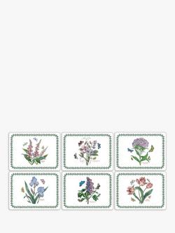 Portmeirion Botanic Garden Cork-Backed Placemats & Coasters, Set of 6, White/Multi - view 2, 