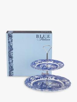 Spode Blue Italian 2-Tier Cake Stand, 27cm, Blue/White - view 2, 