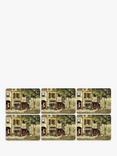 Pimpernel 'Paris' Cork-Backed Placemats & Coasters, Set of 6, Green/Multi