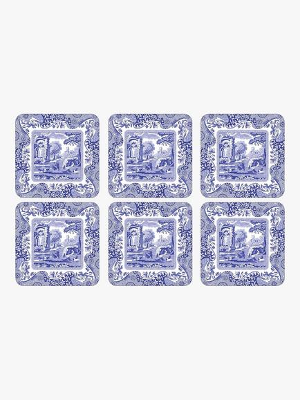 Spode Blue Italian Cork-Backed Placemats & Coasters, Set of 6, Blue/White - view 2, 