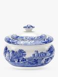 Spode Blue Italian Sugar Pot & Lid, 250ml, Blue/White