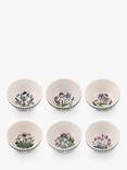 Portmeirion Botanic Garden Flower Stacking Bowls, Set of 6, 14cm, White/Multi