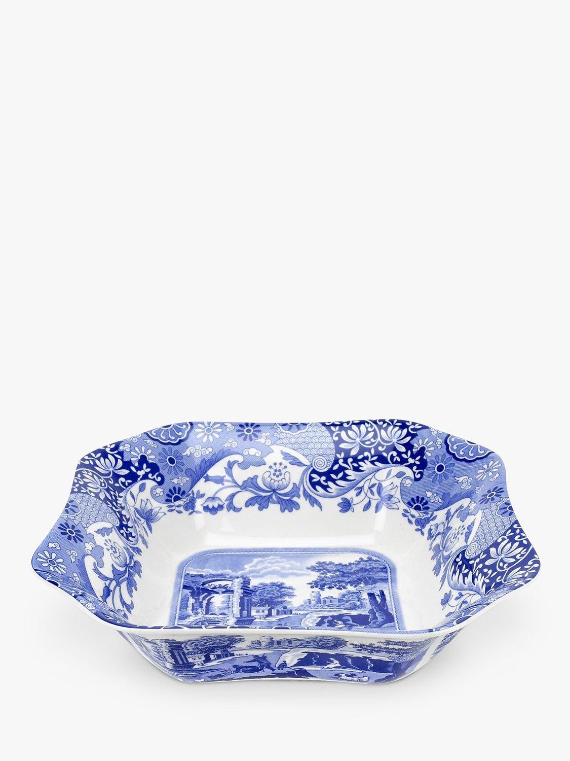 Spode Blue Italian Square Salad Bowl, 16.5cm, Blue/White