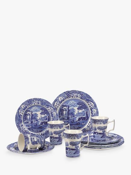 Spode Blue Italian Dinnerware Set, 12 Piece, Blue/White, 