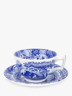 Spode Blue Italian Cup & Saucer, Set of 4, 200ml, Blue/White, 