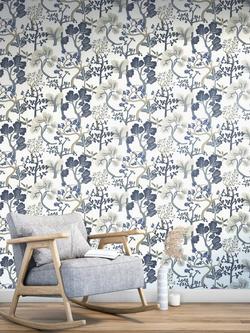 John Lewis Magical Trees Wallpaper - view 2, Navy