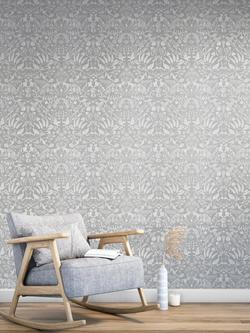 John Lewis Woodland Fable Wallpaper - view 2, Grey