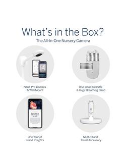 Nanit Pro Camera, Wall Mount & Breathing Band Complete Baby Monitoring System - view 2, White