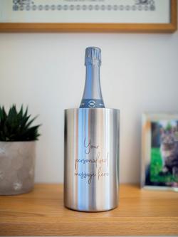 Totally About You Personalised Message Wine Cooler - view 2, Silver