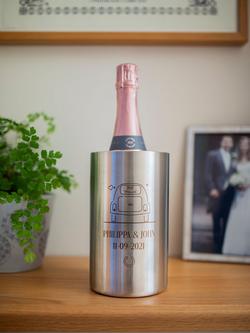 Totally About You Personalised Wedding Wine Cooler - view 2, Silver