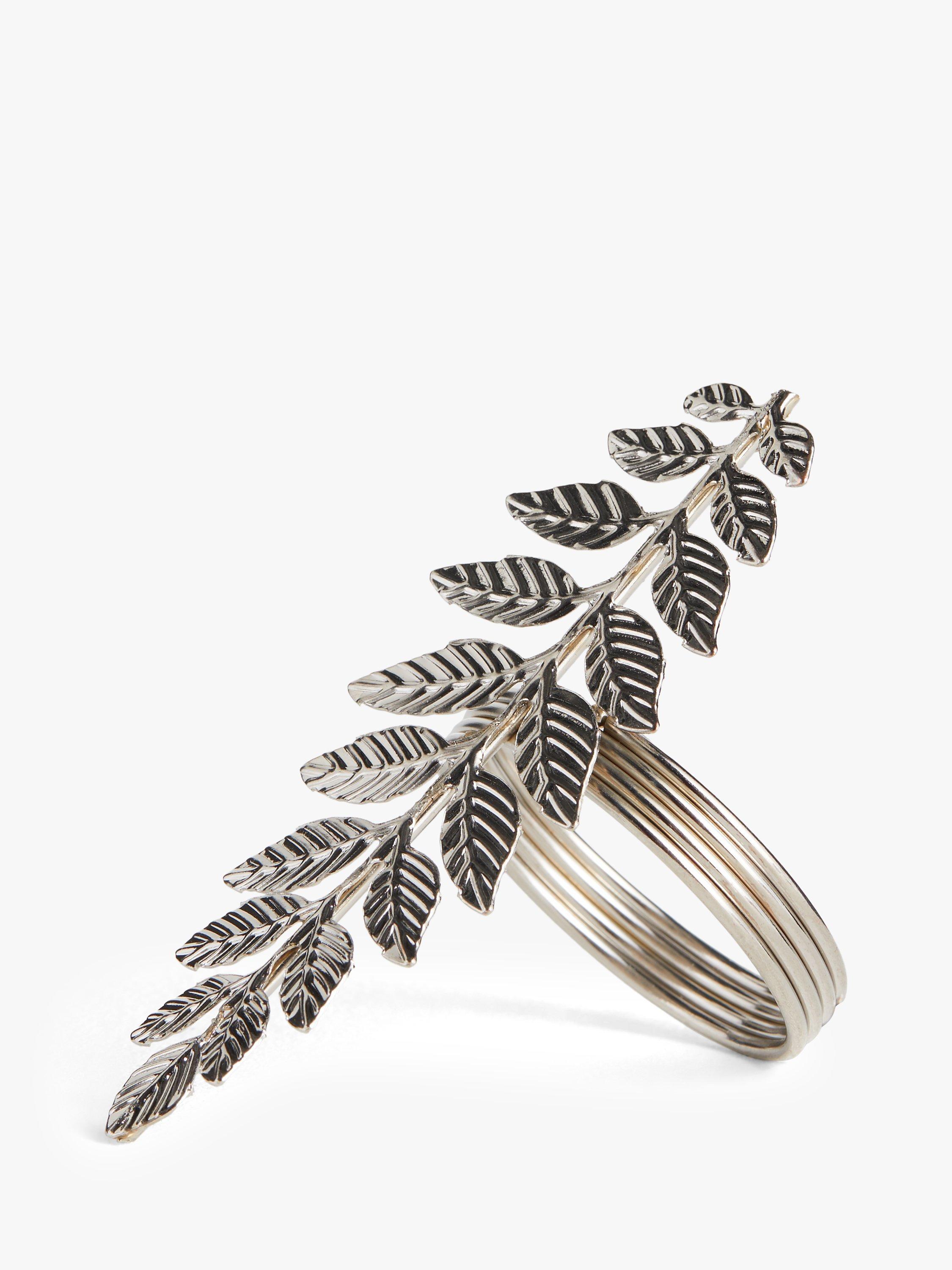 John Lewis Leaf Napkin Ring, Silver