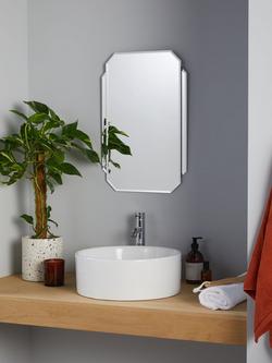 John Lewis Deco Bathroom Mirror - view 2, Silver