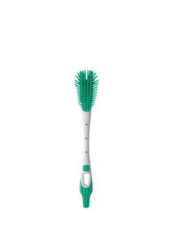 MAM Soft Silicone Baby Bottle Cleaning Brush, Green/White