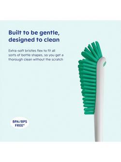 MAM Soft Silicone Baby Bottle Cleaning Brush - view 2, Green/White