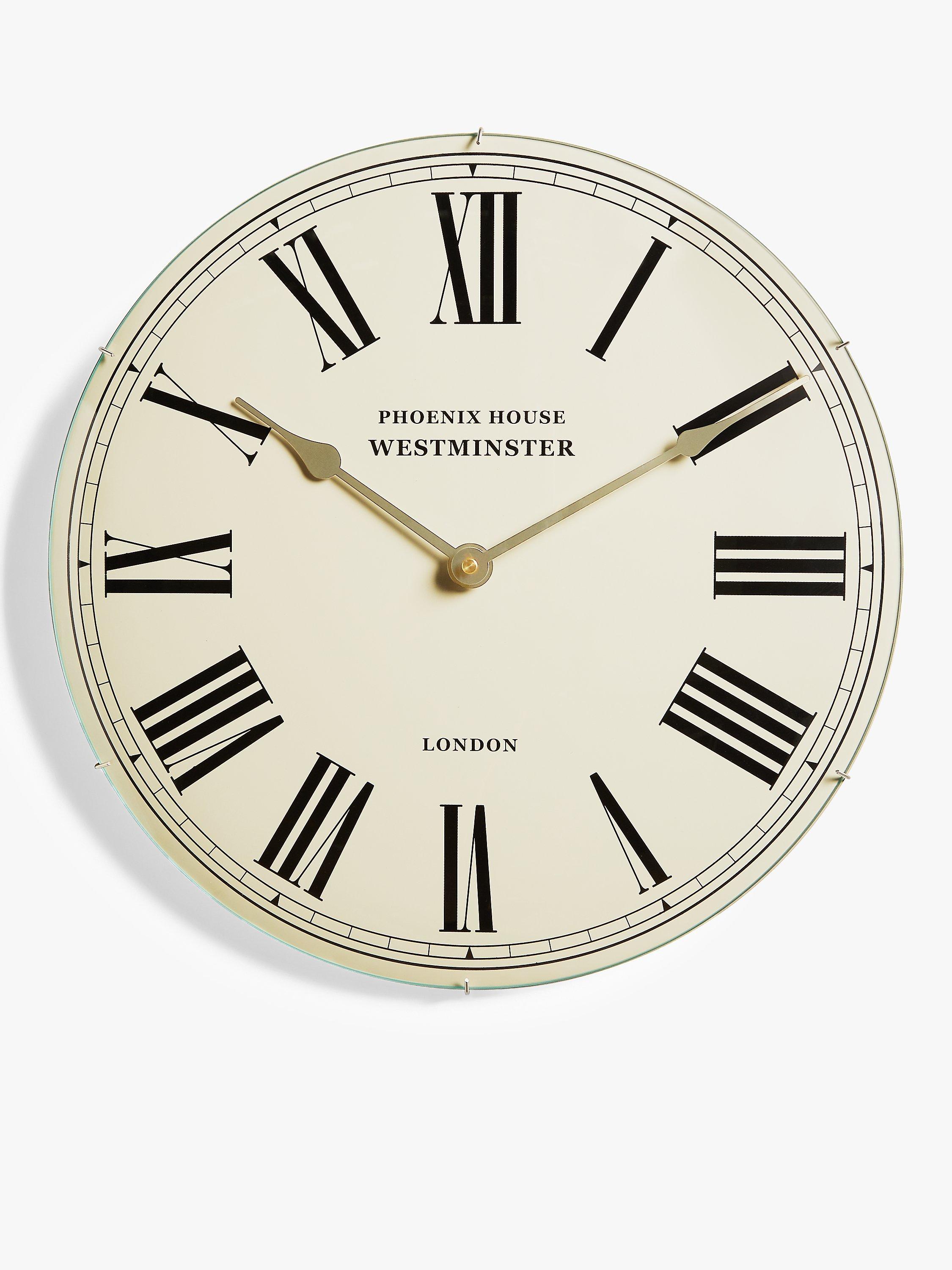 John Lewis ANYDAY Domed Roman Numeral Wall Clock, 40cm, Cream