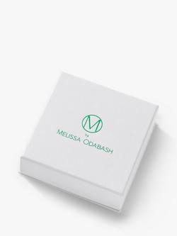 Melissa Odabash Crystal and Enamel Open Bangle - view 2, Silver/Turquoise