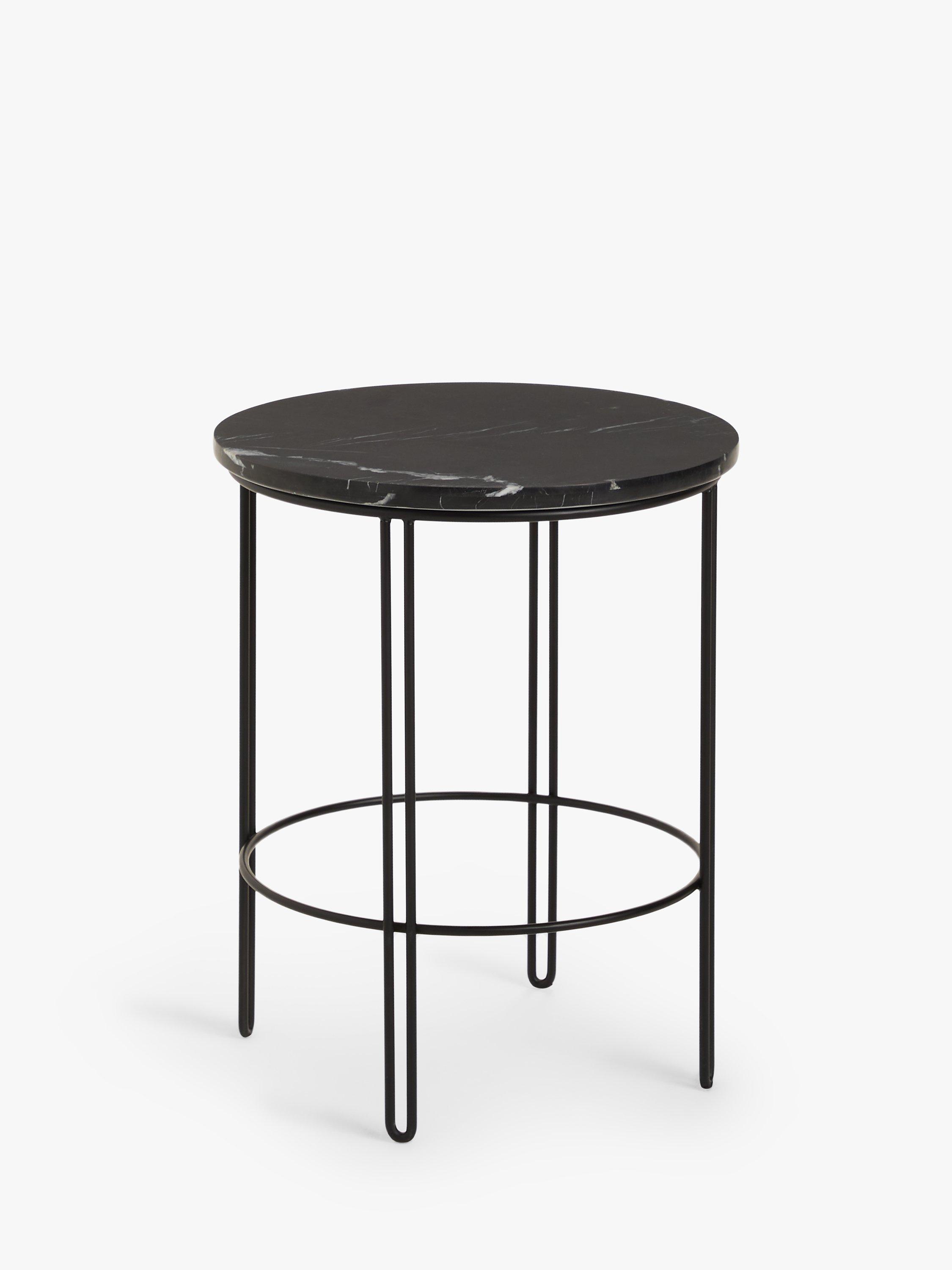 John Lewis ANYDAY Pin Marble Side Table, Black