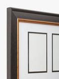 John Lewis Multi-aperture Photo Frame, 6 Photo, 4 x 6" (10 x 15cm), Black/Gold