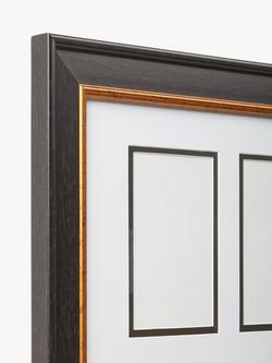 John Lewis Multi-aperture Photo Frame, 6 Photo, 4 x 6" (10 x 15cm), Black/Gold - view 2, Black/Gold