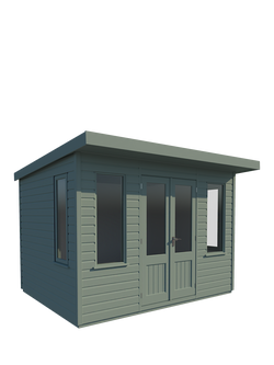Crane Garden Buildings Scandinavian Redwood Garden Office, 2.4 x 3m, Sage
