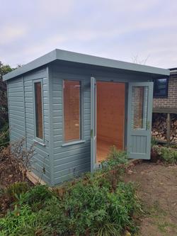 Crane Garden Buildings Scandinavian Redwood Garden Office, 2.4 x 3m - view 2, Sage