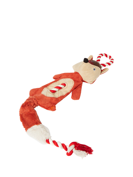 Joules Tweed Fox Rope Dog Toy, Multi
