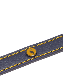 Joules Plain Leather Dog Lead - view 2, Navy