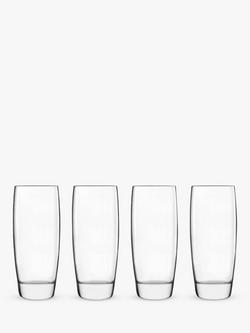 Luigi Bormioli Michelangelo Glass Highballs, 435ml, Set of 4, Clear, Clear