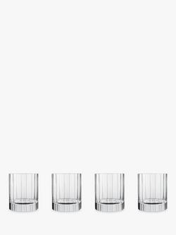 Luigi Bormioli Bach Fluted Double Old Fashioned Glass Tumblers, Set of 4, 335ml, Clear, Clear