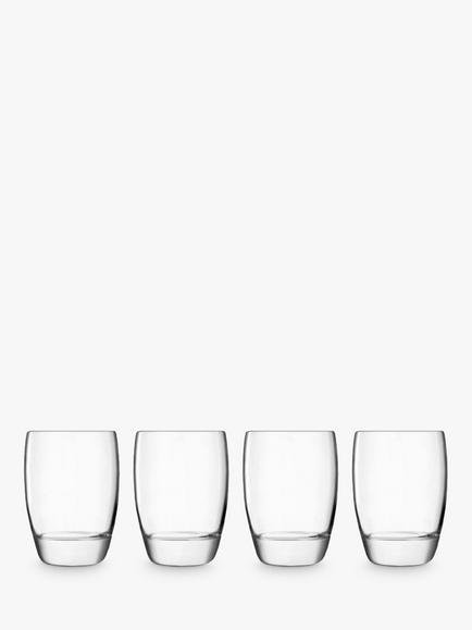 Luigi Bormioli Michelangelo Glass Tumblers, 345ml, Set of 4, Clear - view 2, Clear